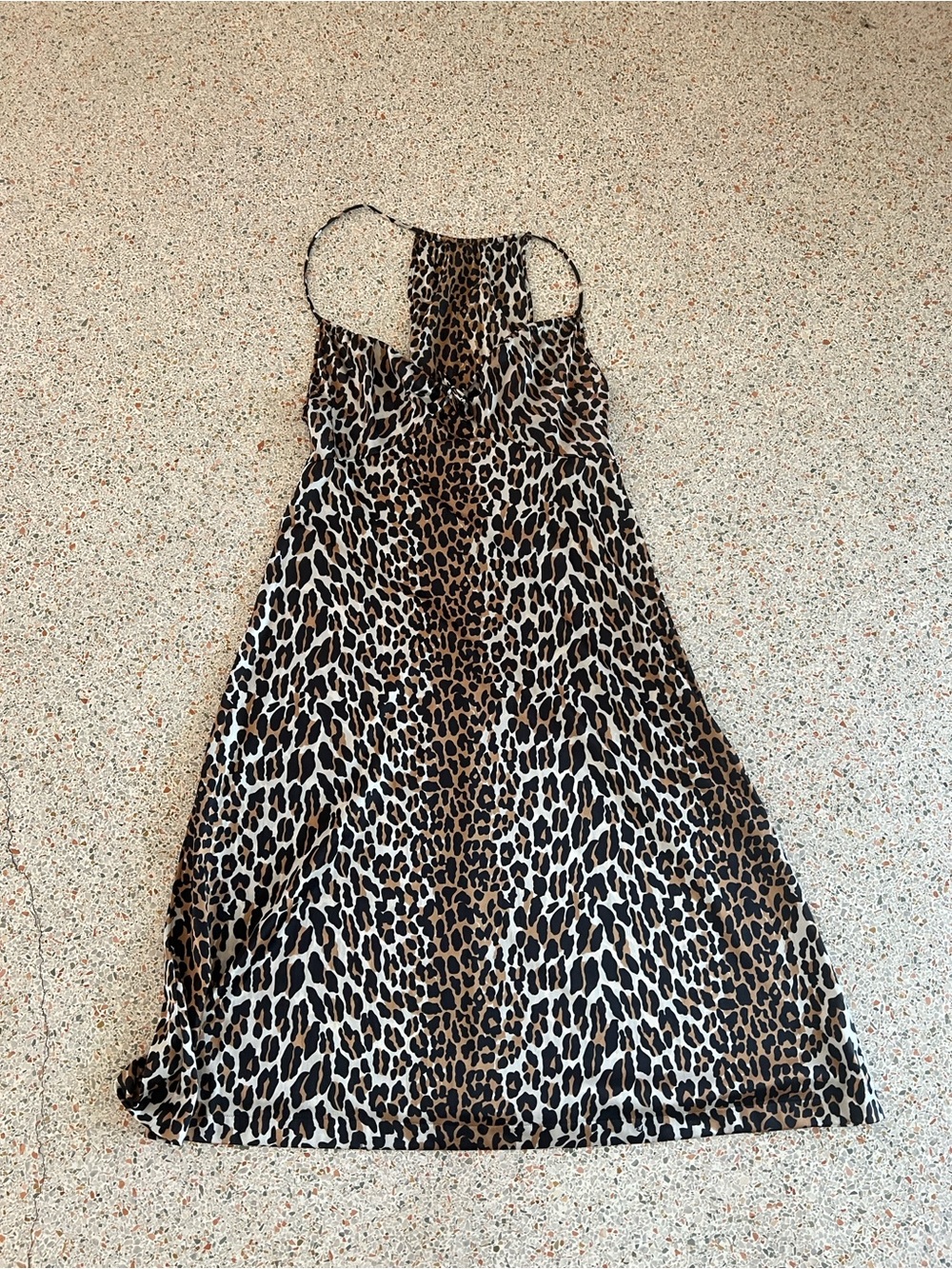 Vintage Vanity Fair Leopard-Print Halter Nightgown and Robe Matching Set